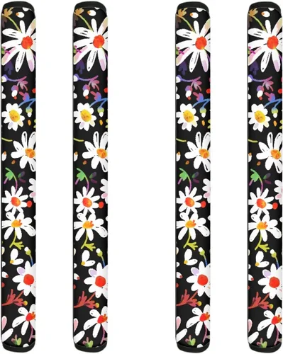 Vista 11 de Coldinair Fundas protectoras antideslizantes para manijas de puerta de refrigerador con estampado de mármol aguamarina, asas de decoración