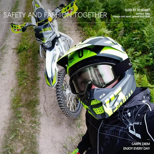 Vista 7 de AVV Gafas de motocicleta para hombres y mujeres – Gafas de motocross ATV resistentes al viento, gafas anti UV todoterreno para montar MTB Motocross