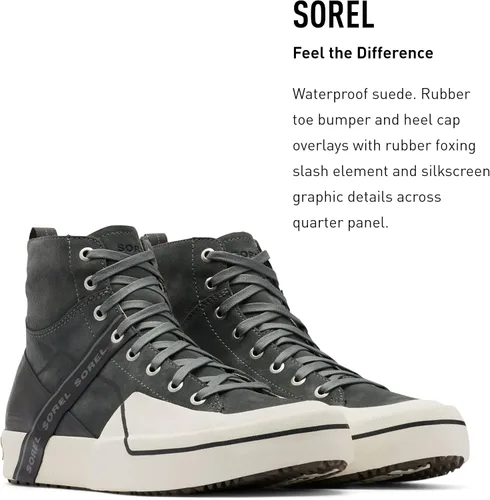 Vista 3 de Sorel Tenis Grit Mid WP para hombre, tenis de cuero impermeables