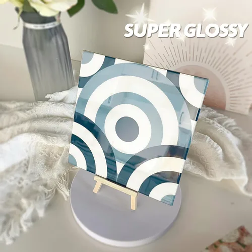 Vista 7 de COLAMO Azulejos de Lujo 10 Piezas Azul Brillante Despegar y Pegar, Autoadhesivos para Salpicadero de Cocina para Pared de Acento, Azulejo de Pared