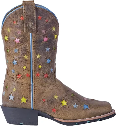 Vista 4 de Dan Post Botas Niños Niñas Starlett Punta Cuadrada Botas De Vestir Mid Calf - Marrón