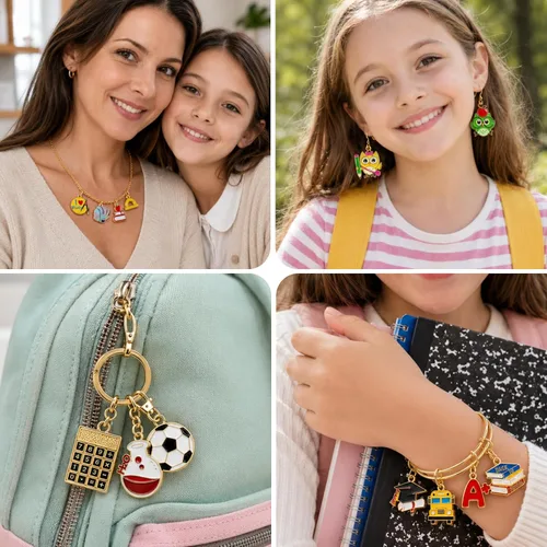 Vista 6 de Dijes de aleación esmaltada para playa, viaje, collar, pulsera, bricolaje, carft, pulsera de deocración, collar, manualidades, accesorios
