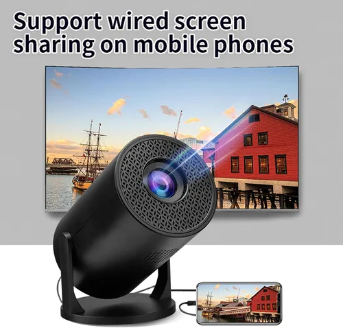 Vista 5 de Yinhing Proyector portátil de vídeo 1080P Full HD 150 ANSI 8000lm 270 ajustable con fidelidad inalámbrica para Android portátil TV Stick Smartphone