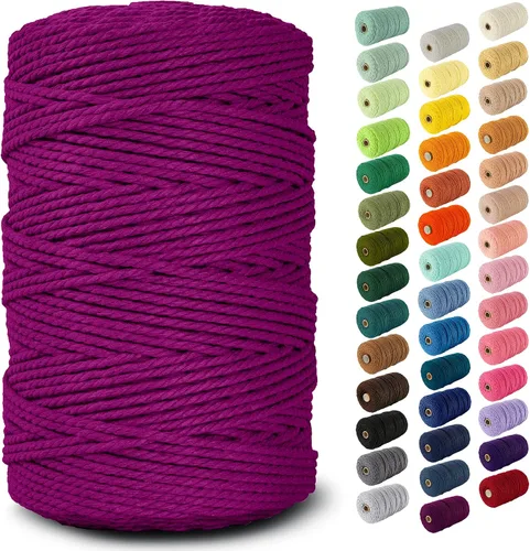 Vista 146 de Nook Theory Hilo de macramé de 3mm 109 yardas - Cuerda de macramé suave de 4mm, 5mm perfecta para nudos - Suministros de macramé para colgadores