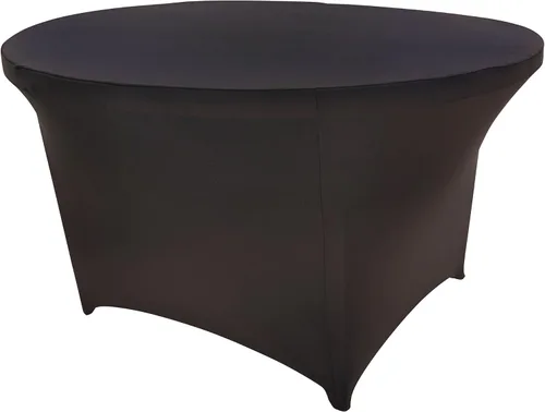 Vista 95 de Mantel de cóctel de elastano redondo de 24 pulgadas x 30 pulgadas de alto, color negro