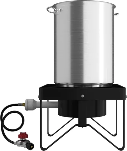 Vista 3 de Kit de freidora de pavo de aluminio de lujo de 30 cuartos de galón - 55,000 BTU
