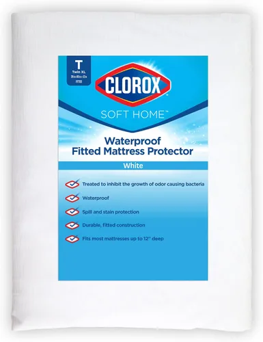 Vista 17 de Clorox Protector de colchón ajustable impermeable, vinilo impermeable, protección duradera contra derrames y manchas, cierre con cremallera