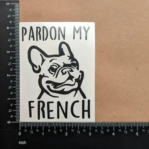Vista 6 de Frenchie Decals Paquete de 4: corazones de perro francés detallados y calcomanías de perro toro (3.5 pulgadas, negro)