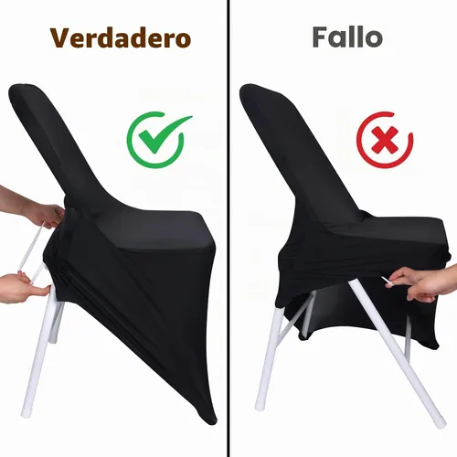 Vista 3 de Fixwal 12 fundas elásticas para sillas plegables de elastano, universales, ajustables, lavables, para comedor, fiesta, boda, banquete y decoración