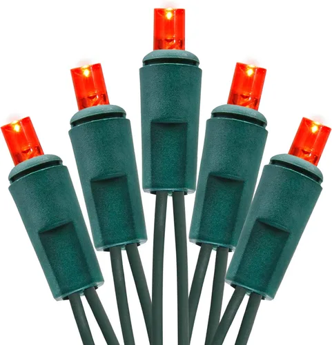 Vista 8 de Juego de luces LED azules pequeñas de Navidad de Holiday Essence, 60 luces de 5 mm para el Día de la Independencia, cable azul, para decoración