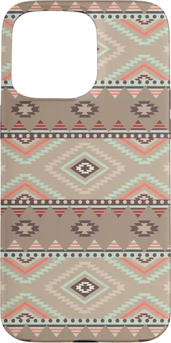 Vista 31 de Funda rústica para iPhone 16 con patrón azteca occidental bohemio