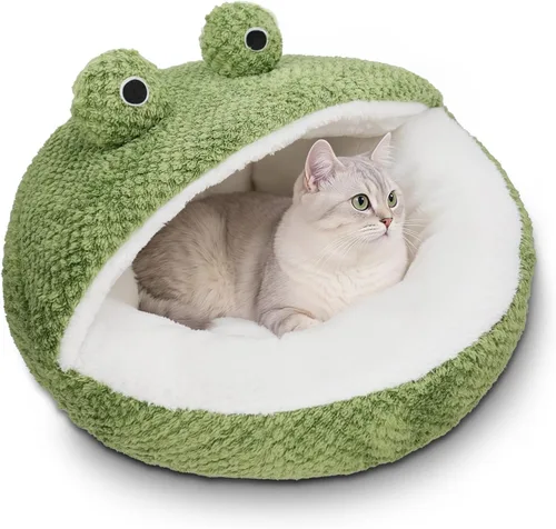 Vista 10 de CWV Lindas camas para gatos, camas para gatitos, camas suaves para perros pequeños, camas lavables para mascotas para cachorros y gatitos