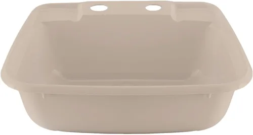 Vista 2 de RecPro Lavabo de Baño Rectangular para RV Lavabo de Tazón Único Fregadero para Autocaravana Plástico (Marrón Arena)