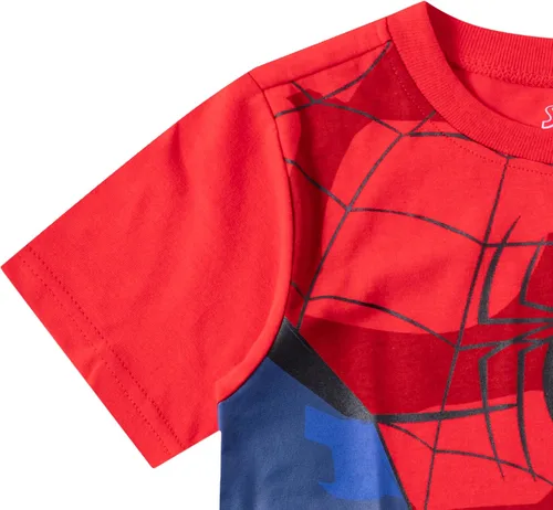 Vista 3 de Marvel Avengers Spider-Man - Conjunto de camiseta y pantalón corto para niños pequeños - AzulRojo
