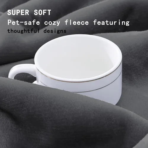 Vista 3 de Smiry Manta de cama impermeable para perro, manta a prueba de fugas para cama y sofá, reversible, de forro polar sherpa, funda protectora de muebles