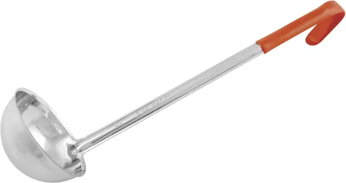 Vista 50 de Winco Cucharón de plástico de doble boquilla de una pieza, 1 onza, 13 pulgadas, cola roja