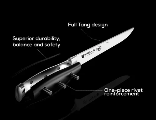 Vista 4 de BRODARK Cuchillo deshuesador de 7 pulgadas, deshuesado para cortar carne con mango de espiga completa, filete de acero inoxidable de alto carbono
