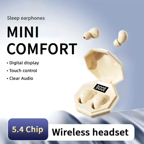 Vista 6 de Mini auriculares Bluetooth invisibles, pequeños y discretos para dormir de lado, auriculares ocultos con pantalla LED para orejas pequeñas, dormir
