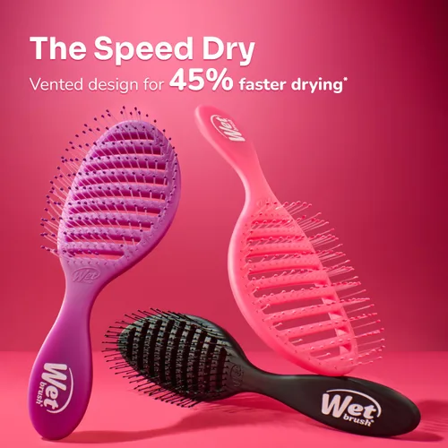Vista 10 de Wet Brush Cepillo de Cabello de Secado Rápido, Aqua Exclusivo de Amazon, Diseño Ventilado y Cerdas Suaves HeatFlex, Seguro para Secado con Secador