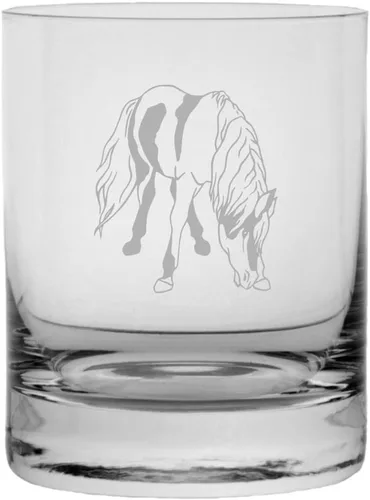 Vista 5 de Abaco Barb - Vaso de whisky con temática de caballo grabado (10.25 onzas)