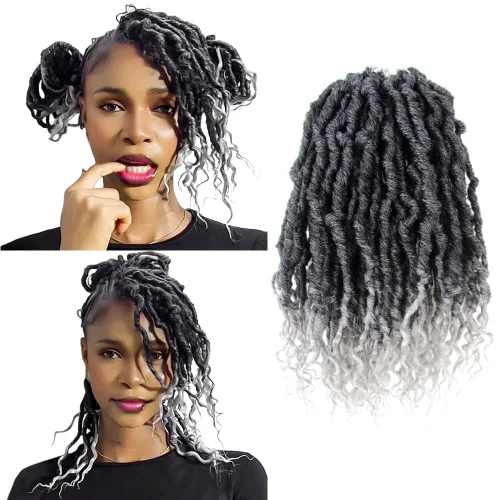 Vista 41 de BOHOBABE Rastas Sintéticas de Ganchillo de 10 Pulgadas, Rastas de Ganchillo Suaves Boho con Puntas Rizadas, Rastas Cortas de Diosa Bohemia de 1#