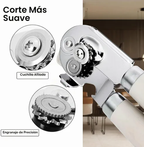 Vista 3 de Beneno Abrelatas Manual de Servicio Pesado con Imán, Hoja de Acero al Carbono Afilada Duradera con Corte Suave, Perilla Grande que Ahorra Esfuerzo