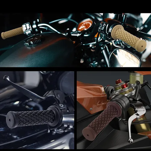 Vista 5 de Empuñaduras universales de motocicleta – Puños de goma antideslizantes para motocicleta Harley Honda, Yamaha, Suzuki, Kawasaki, Dirt Bike