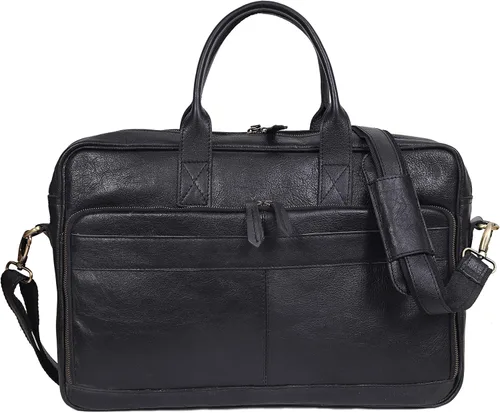 Vista 3 de Maletín de piel de 18 pulgadas para ordenador portátil, bolsas de mensajero para hombres y mujeres, la mejor bolsa de oficina, escuela, universidad