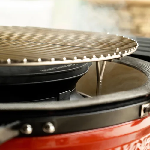 Vista 4 de Kamado Joe SlōRoller - Cámara de humo hiperbólica con inserto de accesorio de rejilla de acero inoxidable para parrilla de carbón y ahumadores Big