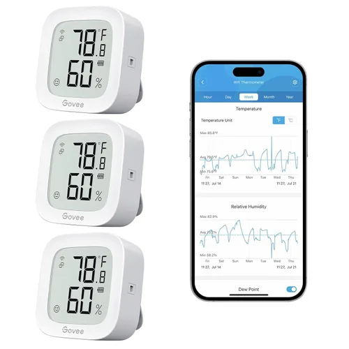 Vista 10 de Govee Termómetro H5103 WiFi higrómetro con pantalla de tinta electrónica