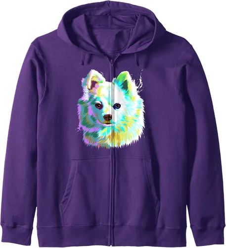Vista 8 de Perro Volpino Italiano Sudadera con capucha, Negro