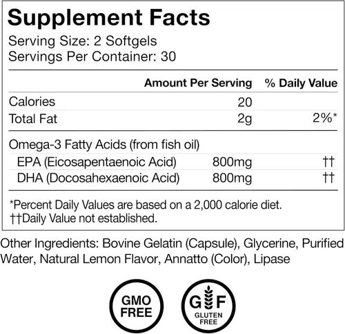 Vista 8 de Momentous Aceite de pescado omega-3 – Suplemento EPA y DHA de alta potencia para hombres y mujeres – Apoya la salud del corazón, las articulaciones