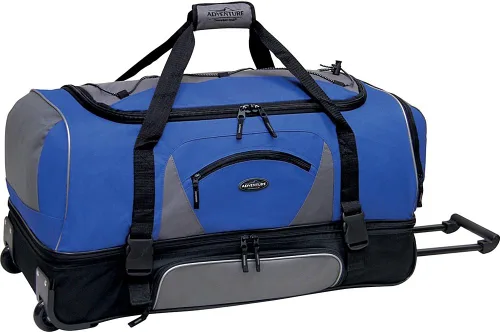 Vista 8 de Travelers Club Adventure Rolling Travel Duffel Bag Negro