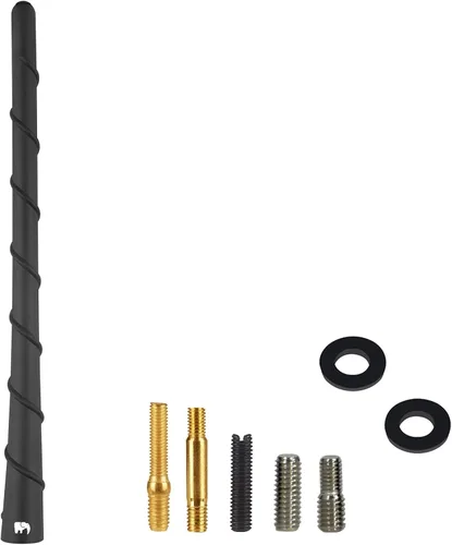 Vista 4 de ONE250 Antena de núcleo de cobre flexible en espiral de 8 pulgadas, compatible con Fiat - Fiat 500 (2011-2019), Fiat 124 Spider (2017-2024) - Negro