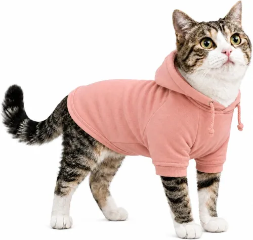 Vista 41 de Lovelonglong Sudadera básica con capucha para perros, 100% algodón, se adapta a perros pequeños, medianos y grandes, color negro, XS