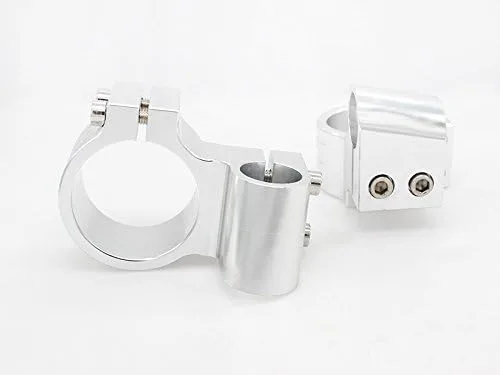Vista 3 de 1.220 in 7/8" CNC aluminio motocicleta plata tenedor tubo clip en manillar elevador cabezas reemplazables ajuste para universal bike cafe racer