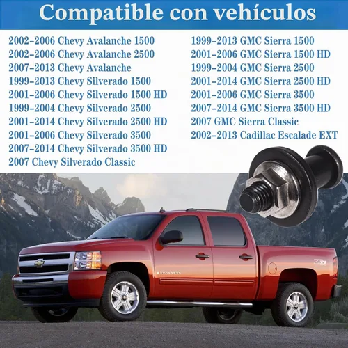 Vista 2 de 38427 para Chevy Silverado puerta trasera, Gmc Sierra 1500 2500 3500 Avalanche Cadillac Escalade puerta trasera pestillo 1999 2000 2002 2003 2004