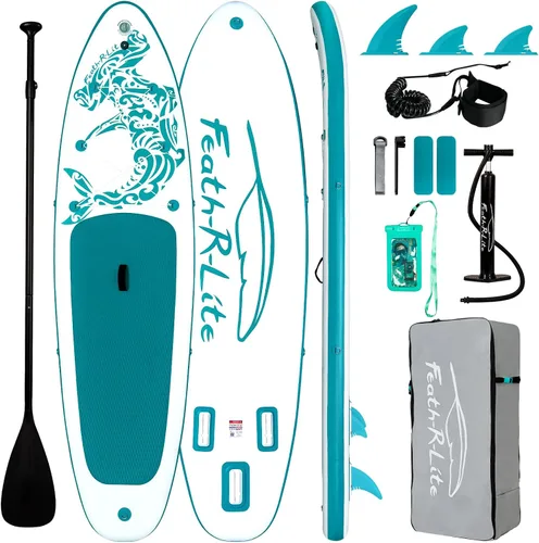 Vista 22 de FEATH-R-LITE Inflatable Stand Up Paddle Board with Beginner SUP Accessories