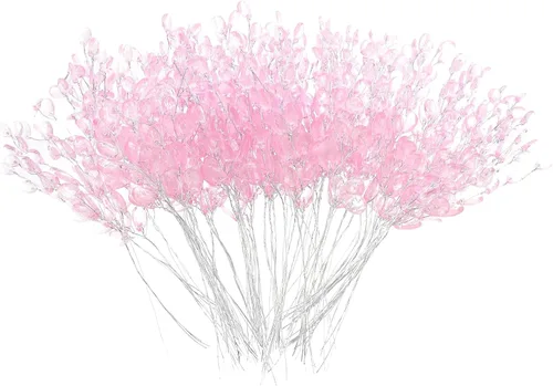 Vista 13 de IMIKEYA Ramos de tallos de perlas: 100 palitos de perlas de cuerda, guirnalda de perlas de 0.157 in, cadena de perlas florales con cuentas