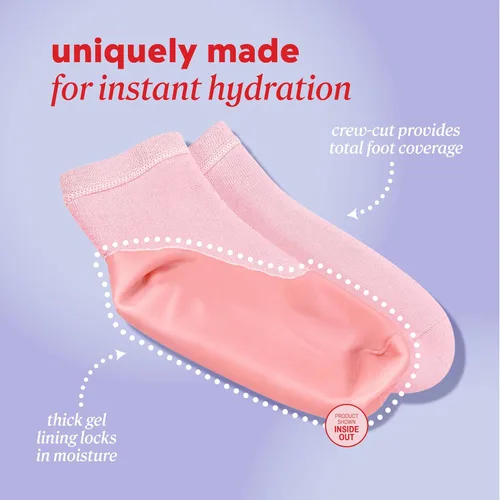 Vista 6 de Onyx Professional Calcetines hidratantes de gel, tratamiento de pies secos de talla única para mujeres u hombres, calcetines de spa hidratantes