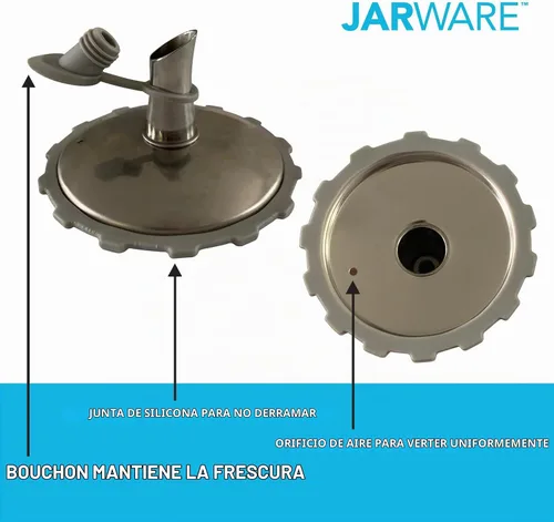 Vista 6 de Jarware Tapa de cruet de aceite de acero inoxidable, tapa de boquilla