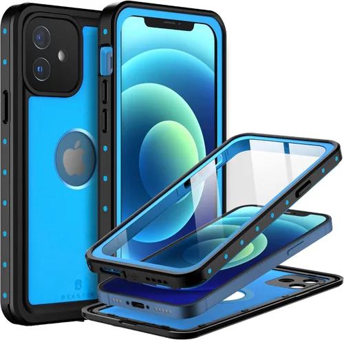 Vista 15 de BEASTEK NRE Series - Funda impermeable para Apple iPhone 12, a prueba de golpes, con certificación IP68, con protector de pantalla integrado, funda