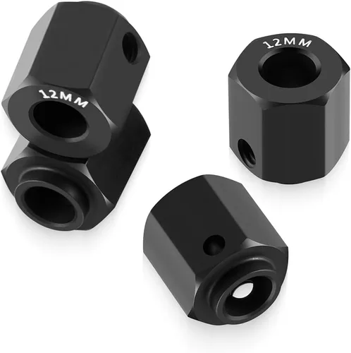 Vista 3 de RCLIONS Aluminio 0.472 in Hex Wheel Hex Hubs para TRX4 1/10 RC Crawler Car (negro)