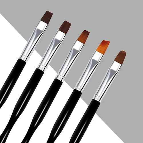 Vista 6 de Juego de 10 pinceles para arte de uñas, pinceles de gel y acrílicos para Negro