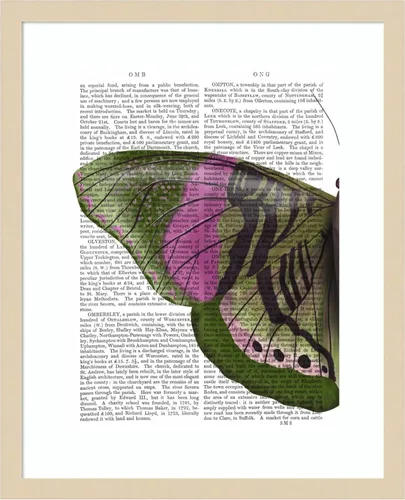 Vista 16 de Amanti Art Fab Funky - Lienzo decorativo para pared, diseño de mariposa en verde y rosa de 24 x 20 pulgadas, arte de pared de animales, decoración