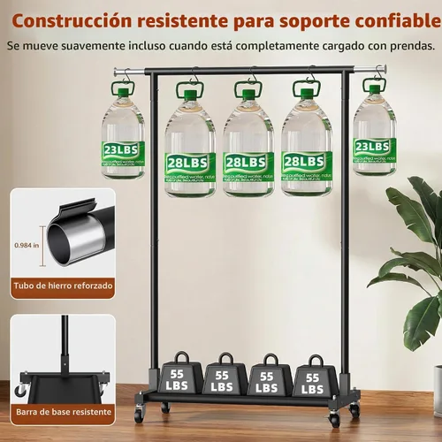 Vista 5 de Luxspire Perchero resistente de 350 libras, color negro