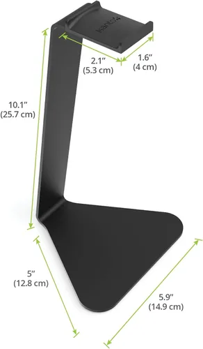 Vista 4 de Kanto H1 Soporte universal para auriculares - Negro - Construcción de acero sólido - Superficie de descanso de silicona curvada