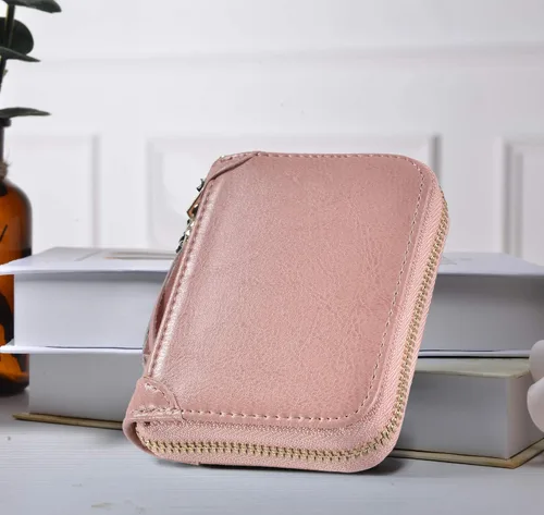 Vista 2 de Tarjetero de piel para tarjetas de crédito y carnet de identidad, con tecnología RFID, para mujer