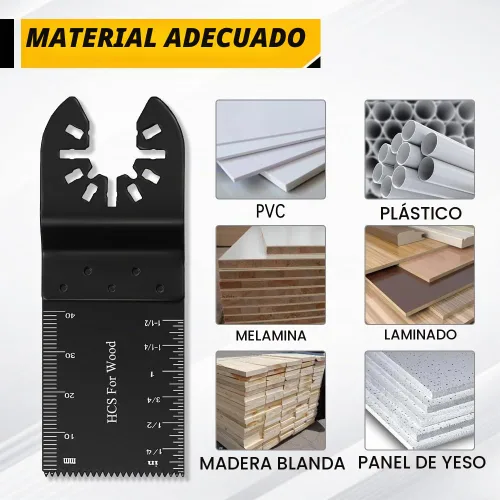 Vista 7 de 6 piezas de cuchillas para herramientas oscilantes, multiherramienta oscilante universal para madera, cuchillas de sierra oscilantes profesionales