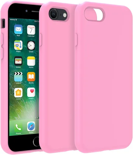 Vista 33 de Funda de silicona prémium para iPhone SE/8/7, con forro de microfibra suave antiarañazos, a prueba de golpes, color negro, iPhone SE/8/7